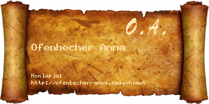 Ofenbecher Anna névjegykártya